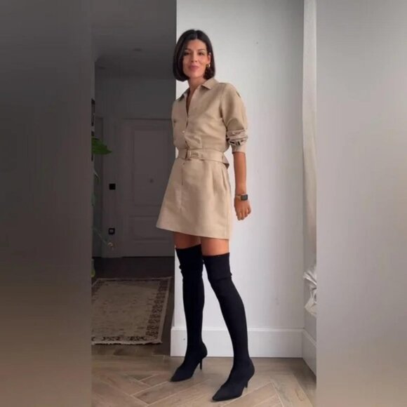 ZARA FAUX SUEDE MINI DRESS - Picture 2 of 7